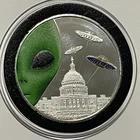 👽 Alien & UFO 🛸 Colorized Solar System Coin 1 Troy Oz .999 Fine Silver Round
