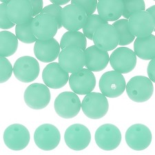 60 Pcs Silicone Beads, 9mm Bulk Beads for Keychain Making, Mint Green