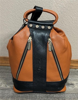 VALENTINA Black BROWN Pebbled ITALIAN Leather SLING