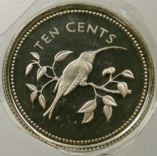 1974 BELIZE .08oz SILVER Long-tailed Hermit HUMMINGBIRD Bird Proof Coin i121585