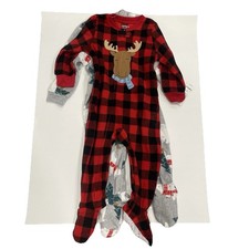 NEW Carters Footie Pajamas Lot Of 2 Sz 18 Months NWT Plaid Moose Polar Bear Soft