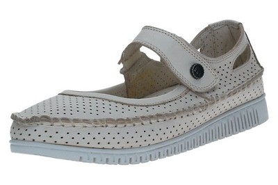Manitu Damen Spangenschuhe 840156-81 offwhite (81) Weiß