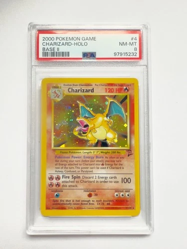 Pokémon Base Set 2 Charizard #4/130 Holo PSA 8