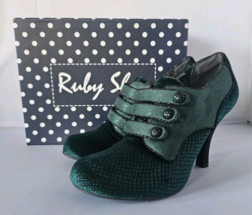 BRAND NEW Ruby Shoo Octavia in Emerald Green Size 7/40 RARE & GORGEOUS SHOES - Picture 1 of 12