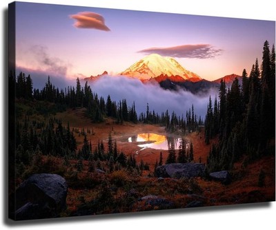 Mount Rainier National Park Poster Decorative Painting Modern Picture Canvas 