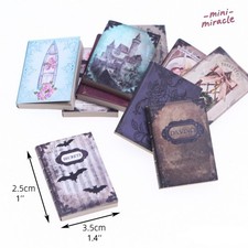 10Pcs Dollhouse Miniatures 1/6 Scale Flipable Book Bookshelf Accessories Castle