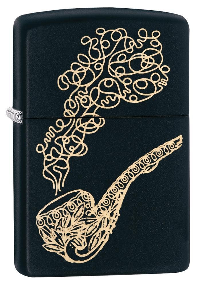 Bronze Pipe & Smoke Black Matte Windproof Lighter, 218-060836
