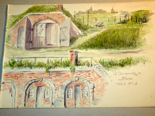 RARE DESSIN MILITAIRE NEISSE NYSA POLOGNE CAMP PRISONNIER GUERRE 14 18 WW1 1916