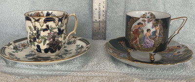 (1) George Frederick Brown & Co + (1) Royal Halsey Vintage Tea Cup/Saucer Sets