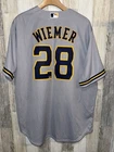 Milwaukee Brewers Joey Wiemer Signed Nike Jersey Road Mens Large NWT MLB