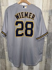Milwaukee Brewers Joey Wiemer Signed Nike Jersey Road Replica Mens Large NWT MLB
