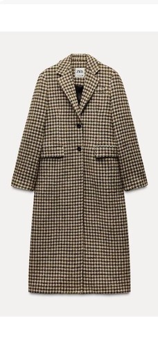 ZARA ZW Collection Check Plaid Coat Ecru/Yellow 2024/25 Season UK S BNWT RRP£179 - Picture 6 of 10