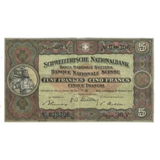 [#179686] Banknote, Switzerland, 5 Franken, 1947, 1947-10-16, KM:11m, EF(40-45)