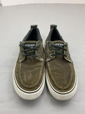 Sperry Top-Sider Boat Shoes Deck Mens Size 9 Olive Corduroy Moc Toe STS24558