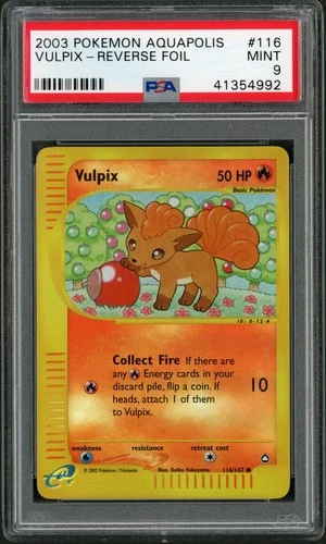 2003 Pokemon Aquapolis Vulpix Reverse Holo #116 PSA 9