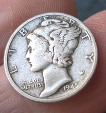 1945-S Mercury Dime - 90% Silver - San Francisco Mint