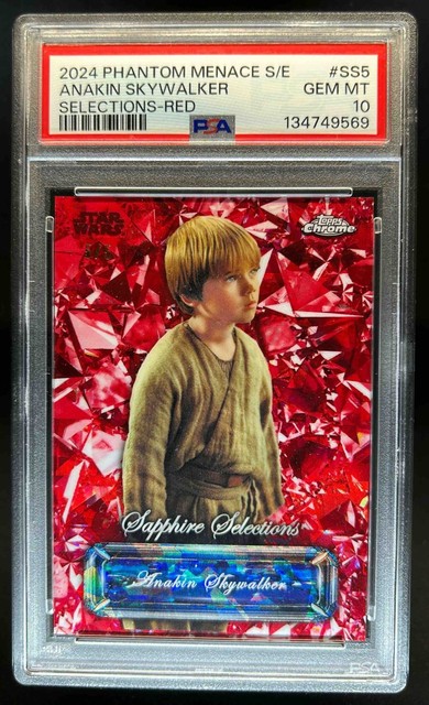 2024 Topps Chrome Sapphire Star Wars Anakin Skywalker Selections Red #/5 PSA 10