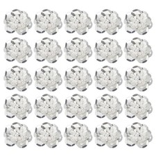50 Pcs Sequin Bead Flowers Patches, 0.8"/2cm Flowers Applique, Gray