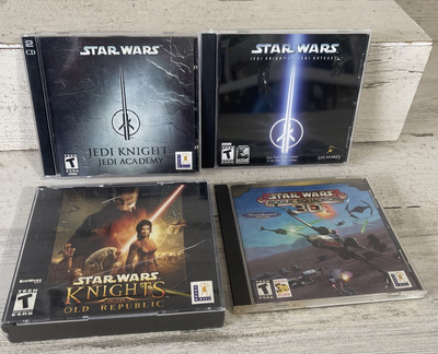 PC Game Lot Star Wars Jedi Academy, Jedi Outcast, Rogue Squadron KOTOR