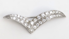 14K White Gold Diamond Pin