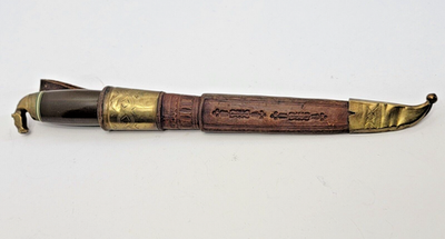 Vintage Iisakki jarvenpaa Finland Large Puukko Knife w/ Leather