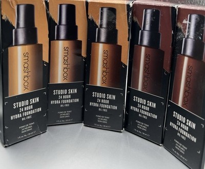 Smashbox Studio Skin Hydra Foundation Oil-Free, 24-Hour, 1oz/30ml NIB LOT OF 5