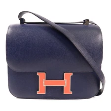 *15%OFF* HERMES PHW Constance 24 Shoulder Bag Epsom Leather Bleu Sapair