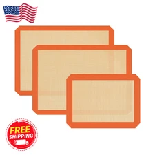 3-Pack Silicone Baking Mat Nonstick Heat Resistant Oven Mats Toaster Liner Sheet