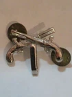 VINTAGE WWII Military, POLICE Whistle Uniform Cross Pistols Pin with Hook...