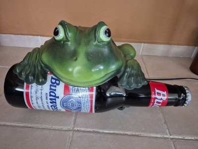 Budweiser Beer Frog Light Sign Display Sound 1995 Anheuser Busch Vintage  