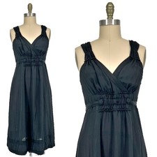 Vintage Marc Jacobs Silk Pin-Striped Belted Dress Womens size 8 FW 2005