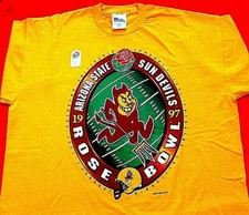 Vintage Men's 1997 Arizona State Sun Devils Rose Bowl Tee Shirt Lge USA