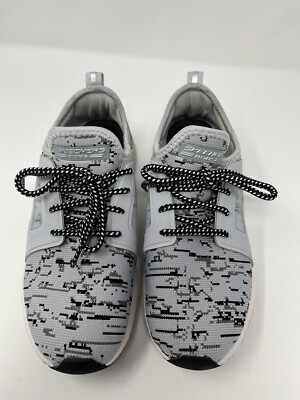 Skechers Women s Bobs Squad Double Dare Sneakers Shoes Gray/Black Size 8 EUC