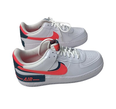 nike air force 1 shadow white solar red