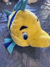Vintage Disney Mermaid Flounder 17" Large Fish Stuffed Plush