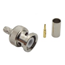 Brass BNC Crimp Male Plug Straight RF Coax Connector For Cable RG58 RG142 lot