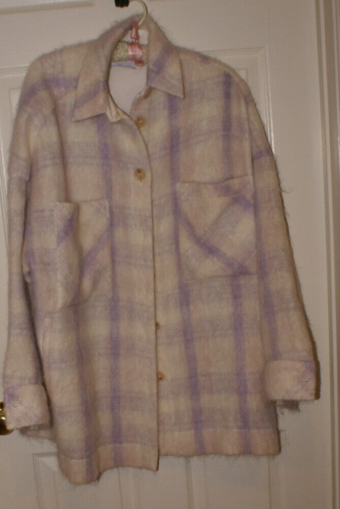 IRO Shacket Sz 36 FR /US 6 Checked Oversized Wool Shirt