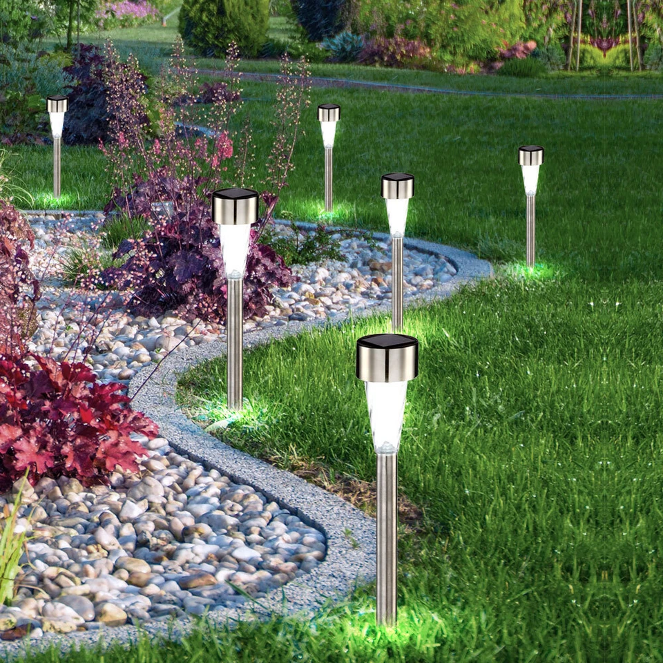 6er Set LED Außenleuchten Garten Lampen Wegbeleuchtung Solar Leuchten Lampen - Bild 4 von 4