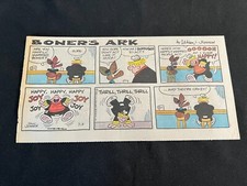 #03b BONER'S ARK by Mort Walker Lot of 2 Sunday Third Page Comic Strips 1983