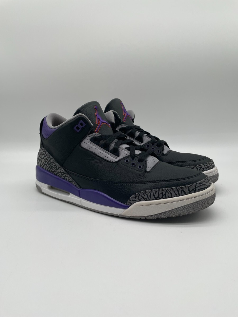jordan 3 court purple on feet