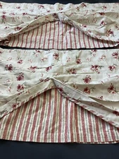 Waverly Floral Striped Valance Pair Curtains EUC Heavy Cotton Canvas 72 X 17