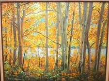 PAUL J. SHINS ORIGINAL OIL ON CANVAS RIVER TREE LANDSCAPE PAINTING 