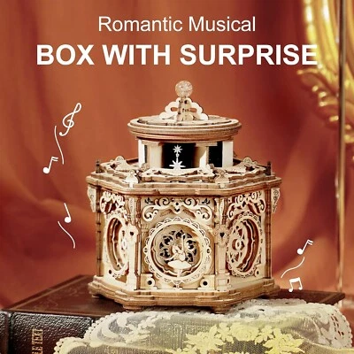 ROKR 3D Holzpuzzle Geheimer Garten Spieluhr Geschenk für Erwachsene Kinder DIY