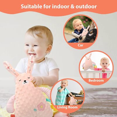Loveys for Babies Bunny Security Blanket Baby Gifts Newborn Soft Pink Lovie 