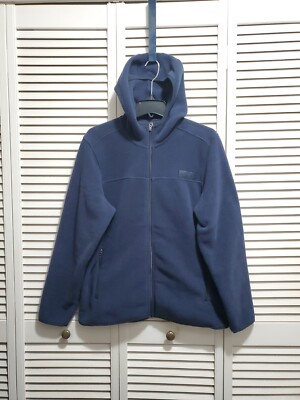 NWT Brooks Brothers Mens Polartec Full Zip Fleece Hoodie Jacket L Navy