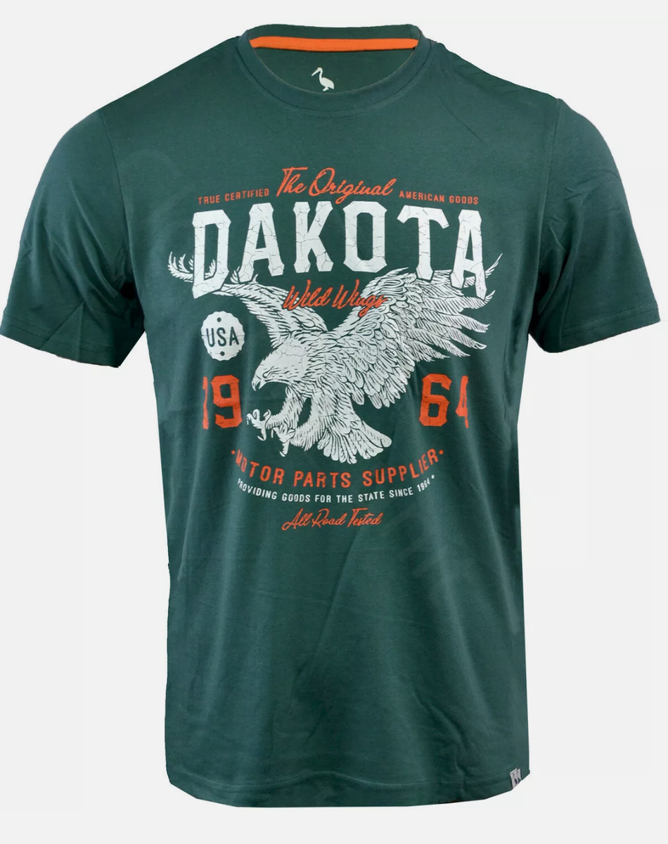 T-shirt Uomo South Shore Dakota - Cotone 100% Manica Corta - Logo Wild Wings - 4