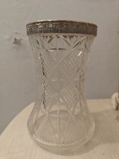 Vase russe en cristal argenté 84 avec bordure en argent