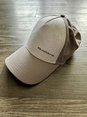    Genuine OEM Audi Quattro Ball Cap Hat, Beige, White