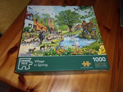 DORF IM FRÜHLING ECKTEIL 1000 PUZZLE PRELOVED - DORFLEBEN