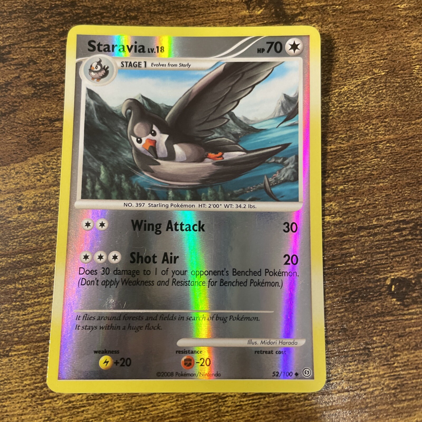 Pokemon - Staravia - 52/100 - Uncommon - Reverse Holo - Stormfront - NM
